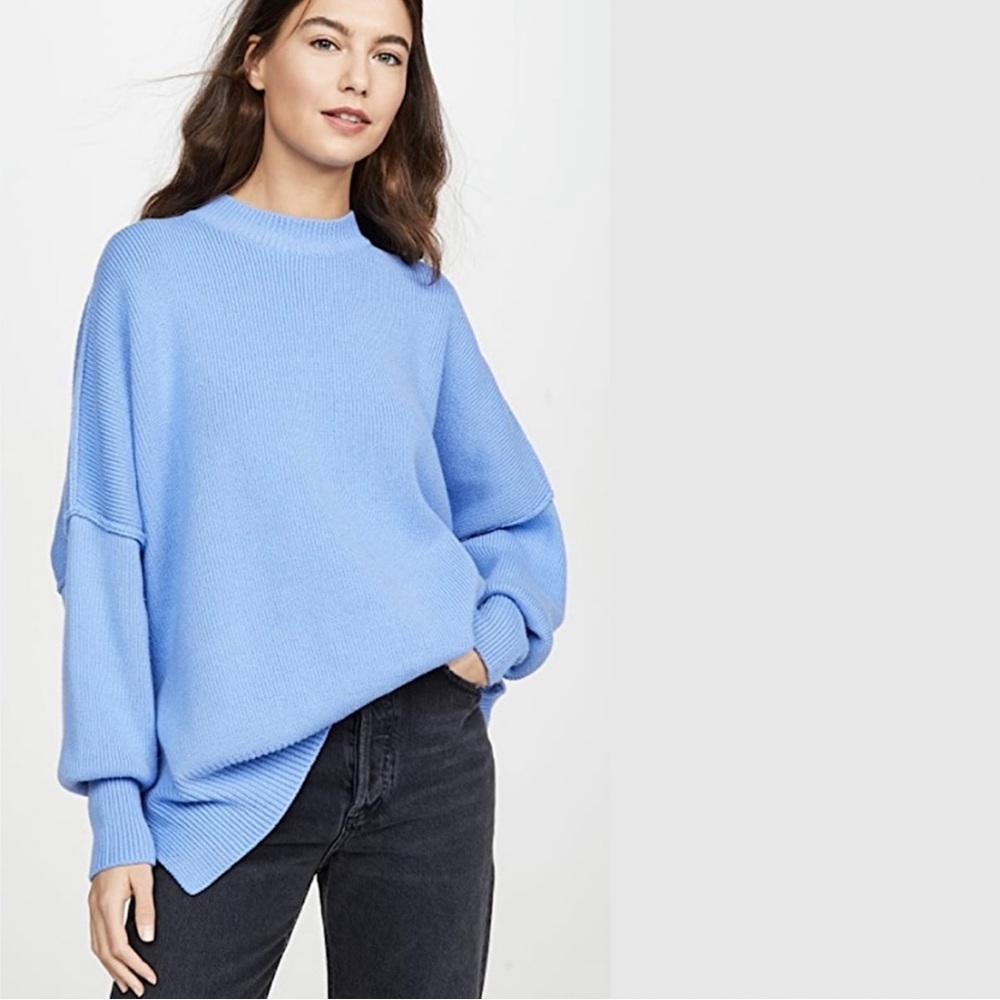 Free People East Street Tunic Blue Egret XS